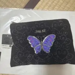 ANNA SUI ポーチ 蝶モチーフ ブラックのサムネイル
