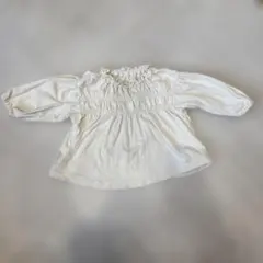 アプレ　ホワイトフリル長袖シャツ 80センチ