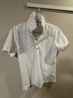 PUMA ゴルフシャツ Mサイズ 白地に青模様