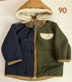 エフオーキッズ　リバーシブル　冬用アウター　ジャケット　ボア　90