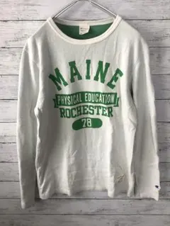 【ヴィンテージ】champion チャンピオン　サーマル　カレッジロゴ　ロンt