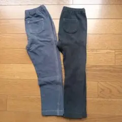 ユニクロ UNIQLO サイズ100 10分丈レギンス ２枚セット 中古品