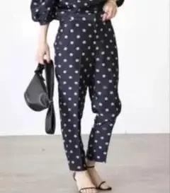 VERMEIL par iena　ドットプリントパンツ リネン混 　36のサムネイル