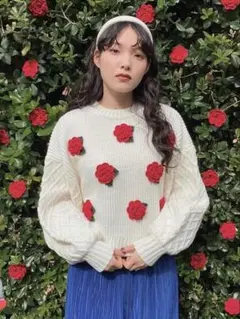 あさぎーにょ POPPY ボーダー ビッグカラー ニット カーディガン