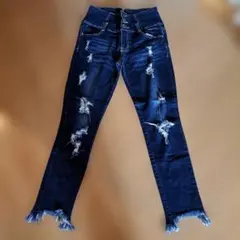 ダメージ加工スキニーデニム