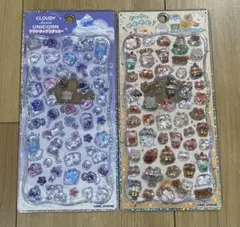 プチドロップステッカー2種　クラウディユニコーン、ぐ〜ぐ〜やむやむ