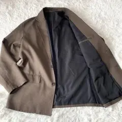 GU テーラードジャケット グレンチェック　ブラウン