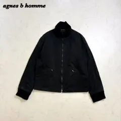 【仏製】アニエスベーオム リブカラー ジップブルゾン コットン 黒 2 ririのサムネイル