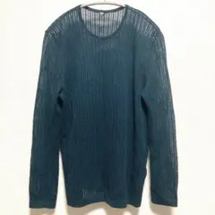 ユニクロ　メッシュニット　トップス　ダークグリーン　Lサイズ