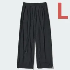 UNIQLO　ユニクロ　ウルトラストレッチエアリズムワイドパンツ　ブラック　L