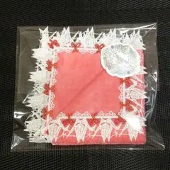 近沢レース 折り鶴 コーラルピンク タオルハンカチ 和レース