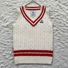le cop sportif GOLF ケーブル　刺繍　ニット　ベスト　洗える