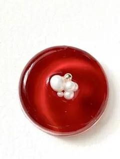 レッド系　③ヘアゴム　ハンドメイド　レジン製