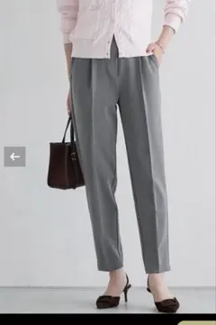 Mサイズ 高見えすっきりテーパードパンツ　チャコール