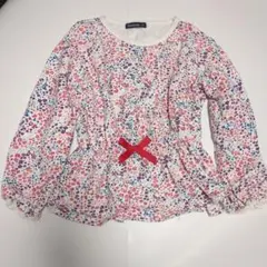 ムージョンジョン　フラワープリント 長袖カットソー 120cm