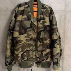 90s✨️ALPHA MA-1 迷彩 カモフラ USA製 L ウッドランド - メルカリ