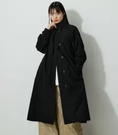 STAND COLLAR TRENCH COAT ハイネックロングコート azu