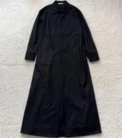 美品　ASTRAET ウールロングワンピース ブラック　光沢感　定価約５万