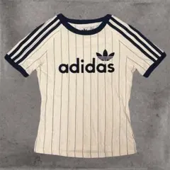 adidas ストライプ Tシャツ Mサイズ リニアグラフィック カリTシャツ