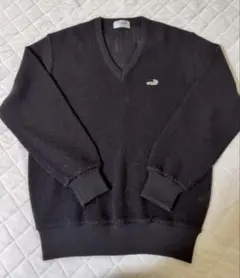 Crocodile Vネック ニット ブラック L