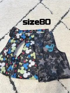 ミッキーマウス柄 中綿ベスト サイズ80