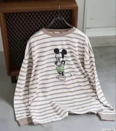 フリークスストア　ボーダー　ミッキー　カットソー　ロンT 長袖　ベージュ