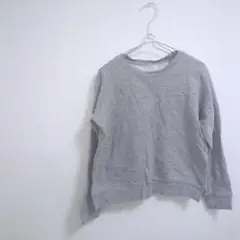 海外古着 一点物 ショート丈 グレー クルーネック トレーナー