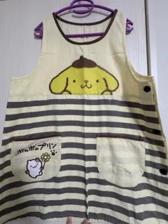♥ハローキティ 千鳥格子切り替えエプロン グレー系 - メルカリ