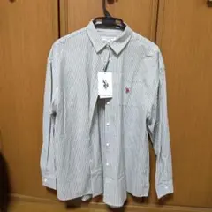 U.S. POLO ASSN. ストライプ長袖ポロシャツ F