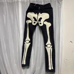 「希少」mnml 骨柄プリント デニムパンツ 28