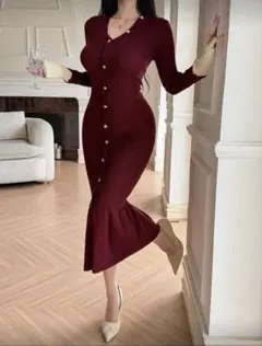 sheinロングワンピース