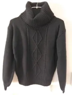 CECIL McBEE 新品タグ付 ニット M セシル 黒 タートル 防寒