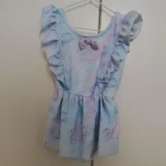 ワンピース水着(シェル柄・水色)