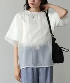 新品タグ付きシアーレイヤードライクカットソー　Bab シアー　Tシャツ　バブのサムネイル
