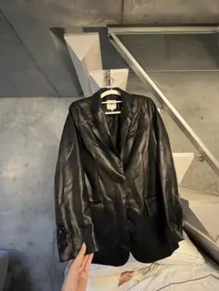 ZARA フェイクレザージャケット ブラックのサムネイル