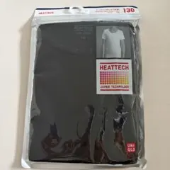 130　UNIQLO　ヒートテック　子供　キッズ　Uネック　半袖　黒　ブラック