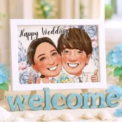 笑顔あふれる似顔絵ウェルカムボード　ウェルカムスペース　子育て感謝状　結婚式21