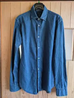 ZARA MAN スリムフィット 長袖シャツ ダークブルー