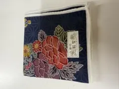 新品 創作 紅型 ハンカチ 和柄 紺 綿100% Bingata