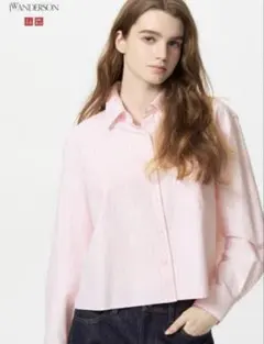 ユニクロ　オックスフォードシャツ　ＪＷ　ピンクストライプ　Mサイズ