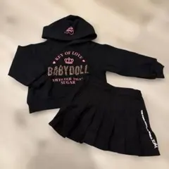 BABYDOLL パーカーとスカートセット 黒