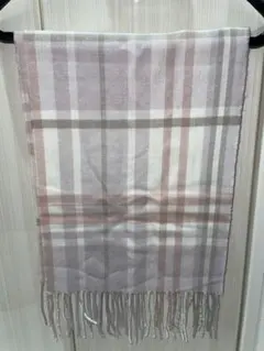 パープル チェック柄 マフラー