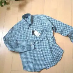ユニクロ UNIQLO チェックシャツ チェック シャツ M ブルー 青