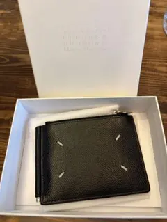 Maison Margiela ブラックレザー マネークリップ 箱付き