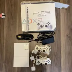 Sony PlayStation 2 本体 ホワイト コントローラー、ソフト付き
