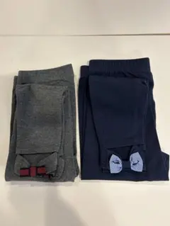 美品　RALPH LAURENリボン付きスパッツ2点セット120㎝　グレー　紺
