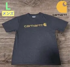【美品】カーハート Tシャツ L ルーズフィット チャコールグレー ロゴプリントのサムネイル