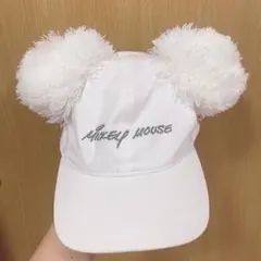 ディズニー ミッキー キャップ ポンポン 白