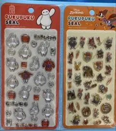 ベイマックス ズートピア ぷくぷくシール 2シートセット　ディズニー