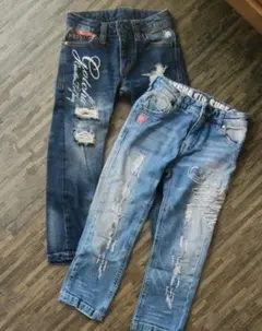 Gotcha ダメージ加工 デニムパンツ 2本セット